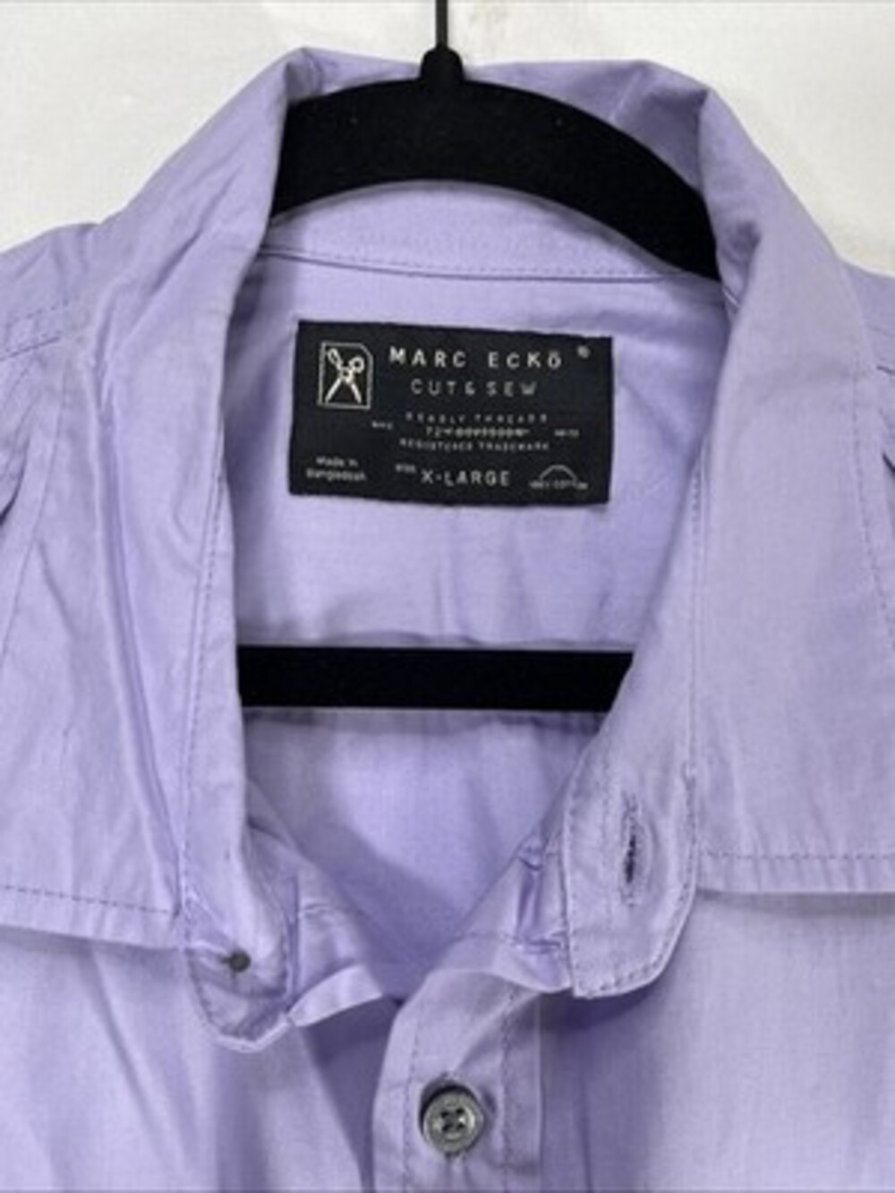 Marc Ecko Men's Cut Sew Button Down Shirt Size XL Light Purple 100% Cotton